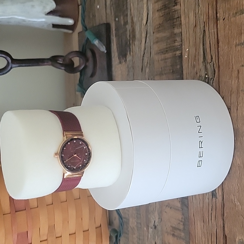 Bering Classic Polished Rose Gold Watch